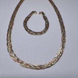90s Braided Necklace and Bracelet Set